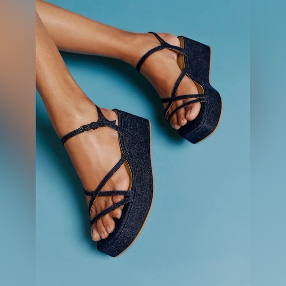 Reformation Shoes - Reformation Zolanda Sandals in Denim